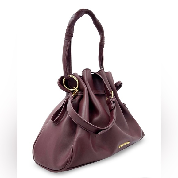 Badgley Mischka Slouch Wine Drawstring Bag NEW NWT - Picture 2 of 3